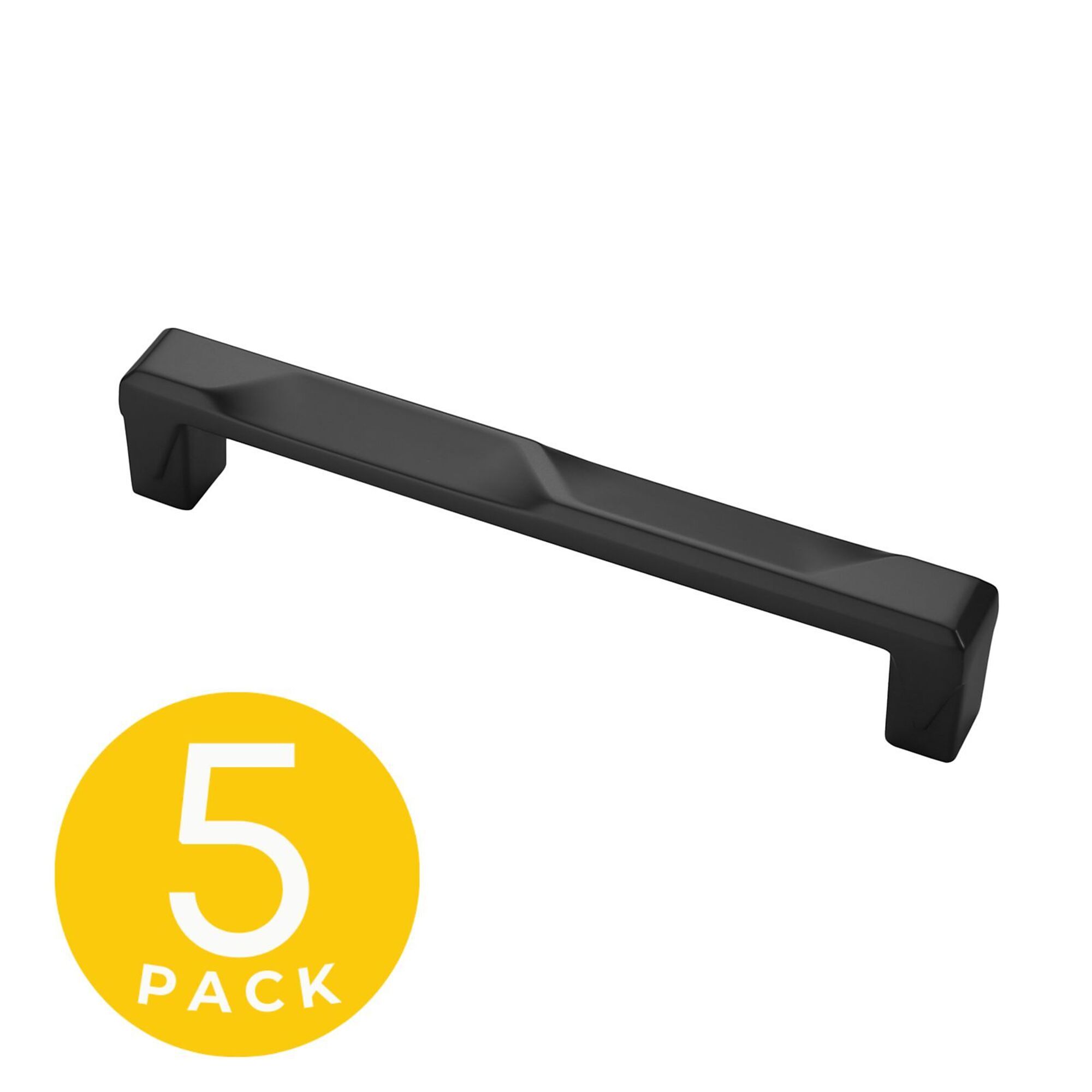 Sapphire, Geiger Series 5 in. (128 mm) Center-to-Center Modern Black Cabinet Handle/Pull (5 Pack), #SP-3771-128-BK-5